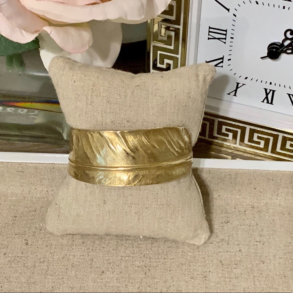 Handmade Gold Feather Cuff  OS